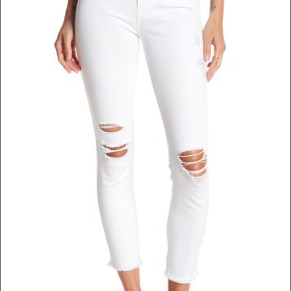 NEW 7 For All Mankind Gwenevere Frayed Hem Jeans